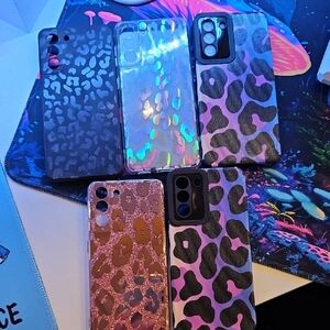 5 Leopard Print Phone Cases - Black, Pink, silver
